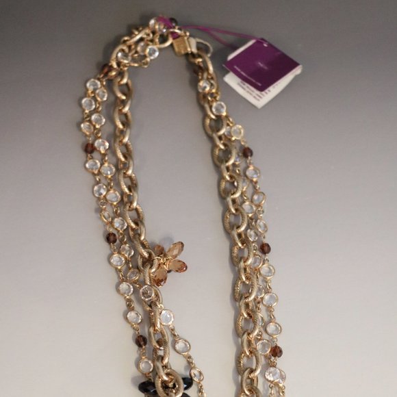 NEW Jimmy Crystal Gold Flower Necklace - Picture 6 of 10